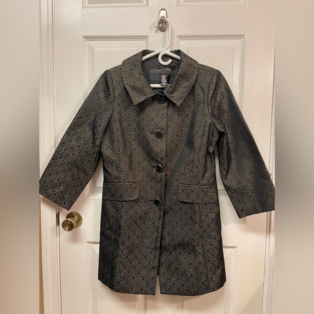 Apostrophe Black and Gold Patterned Blazer